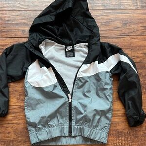 Nike Black and Gray Hooded Jacket